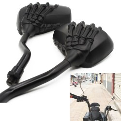 Schwarze Skelettknochen / Hand - Motorradspiegel