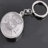 50 years perpetual calendar - silver round keychainKeyrings