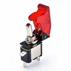 12V 20A - LED SPST Kipp-Wippschalter - mit Abdeckung