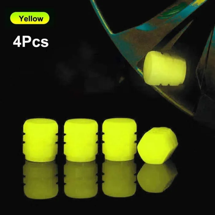Universal-Reifenluftventile - fluoreszierend - 4 Stück
