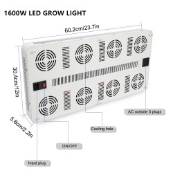 LED Pflanzenlicht - Vollspektrum - 300W - 1600W