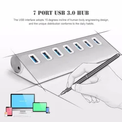 Splitter aus Aluminium - USB 3.0 - USB mit 7 Anschlüssen - HUB
