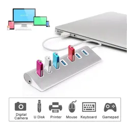 Splitter aus Aluminium - USB 3.0 - USB mit 7 Anschlüssen - HUB