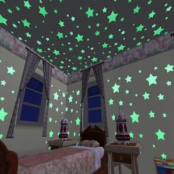 Im Dunkeln leuchtende Sterne - Wand-/Deckenaufkleber - 3cm - 50 Stück