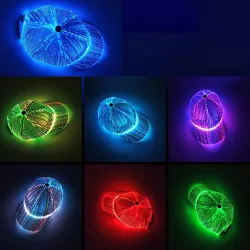 Baseballkappe - Glasfaser - 7-Farben-LED - USB - schwarz