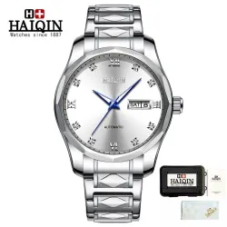 HAIQIN - mechanische Automatikuhr - Edelstahl - silber / weiß