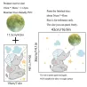 Leuchtender Wandaufkleber – Elefantenbaby / Mond / Luftballons – Tapete für Kinderzimmer