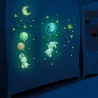 Leuchtender Wandaufkleber - Kinderzimmertapete - Hase / Mond / Luftballons / Sterne