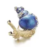 Emaille / Kristallschnecke - Brosche