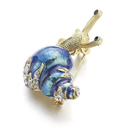 Emaille / Kristallschnecke - Brosche