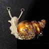 Emaille / Kristallschnecke - Brosche
