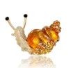 Emaille / Kristallschnecke - Brosche