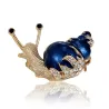 Emaille / Kristallschnecke - Brosche