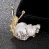 Emaille / Kristallschnecke - Brosche