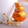 Emaille / Kristallschnecke - Brosche