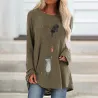 Langarm-T-Shirt - langer Pullover - zwei Katzen / Fischdruck