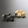 Double cat with crown - broochBrooches