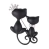 Double cat with crown - broochBrooches