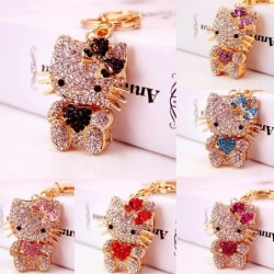 Crystal Kitty - Herz - Schleife - Schlüsselanhänger
