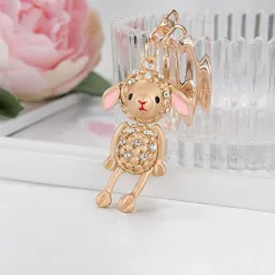 Goldenes Schaf - mit Kristallen - Schlüsselanhänger