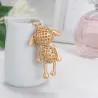 Goldenes Schaf - mit Kristallen - Schlüsselanhänger