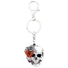 Halloween skull with roses - acrylic keychainKeyrings