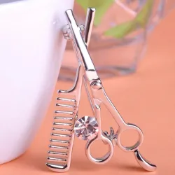 Hair comb / scissors - broochBrooches
