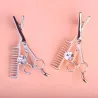 Hair comb / scissors - broochBrooches