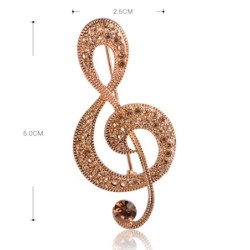 Large crystal music note - vintage broochBrooches