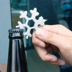18 in 1 Multitool – Flaschenöffner/Schraubendreher aus Edelstahl – Schneeflocke