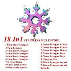 18 in 1 multi-tool - stainless steel bottle opener / screwdriver - snowflakeBar supply