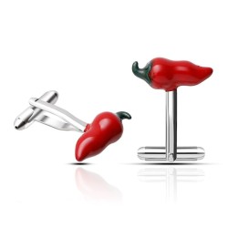 Red chilli cufflinksCufflinks
