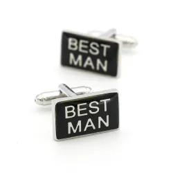 Rechteckige Hochzeits-Manschettenknöpfe - BEST MAN