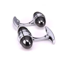 Black oval cufflinksCufflinks