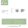 Krebsförmige Ohrringe - lila Zirkon - 925er Sterlingsilber