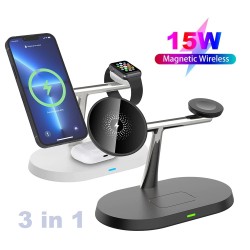 Kabelloses 3-in-1-Ladegerät – magnetischer Ständer – schnelles Aufladen – für iPhone – iWatch – AirPods – 15 W