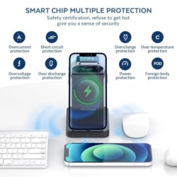 3 in 1 magnetisches kabelloses Ladegerät – schnelles Aufladen – für iPhone – Apple Watch – AirPods