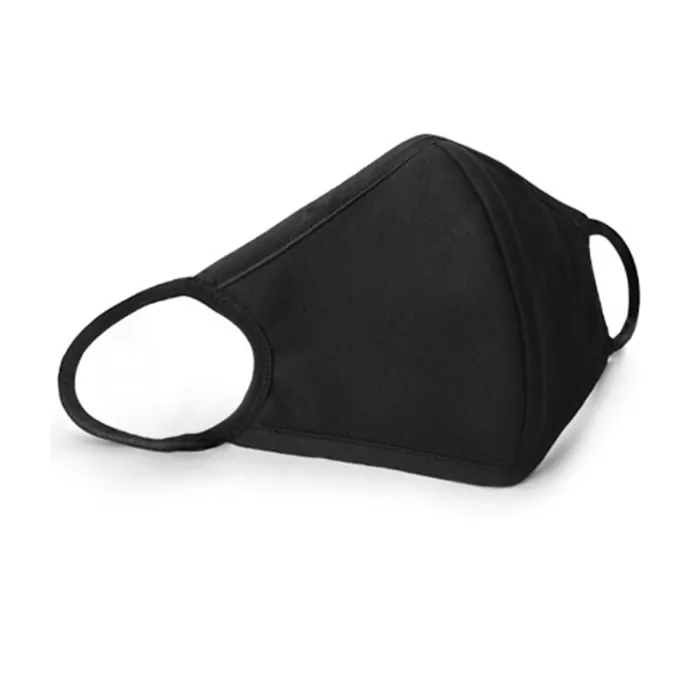Reusable protective face mask - cotton - black - with patternMouth masks