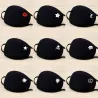 Reusable protective face mask - cotton - black - with patternMouth masks