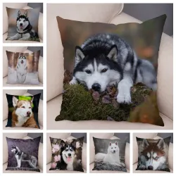 Dekorativer Kissenbezug - Sibirischer Husky-Hund - 45 * 45 cm