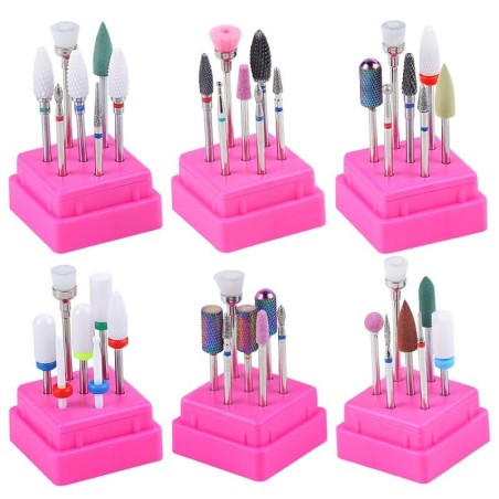 Ceramic diamond nail drill bits - manicure / pedicure - 7 piecesNail drills