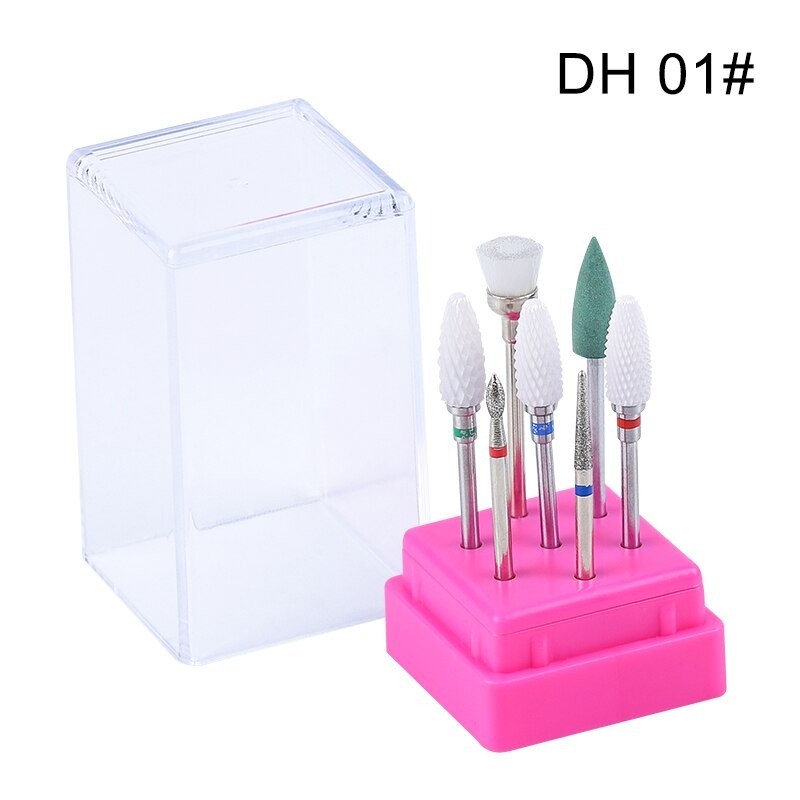 Ceramic diamond nail drill bits - manicure / pedicure - 7 piecesNail drills