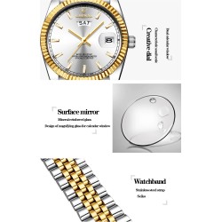 CHENXI – Luxus-Quarzuhr – Chronograph – Doppelkalender – wasserdicht – Edelstahl