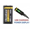 OKCELL - Lithiumbatterie - wiederaufladbar - USB - 9V - 800 mAh