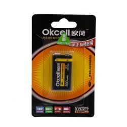 OKCELL - Lithiumbatterie - wiederaufladbar - USB - 9V - 800 mAh