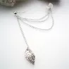 Punk / Rock Style - Ohrring mit Kette / Blatt - langer Ohrclip