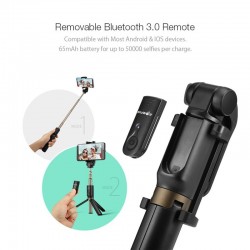 3 in 1 - Kabelloses Mini-Stativ / Selfie-Stick - Bluetooth - für Smartphone