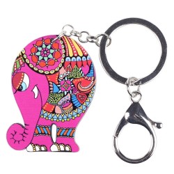 Colorful acrylic elephant - keychainKeyrings