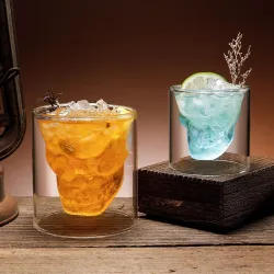 Drinking glass - skull design - double bottom - for vodka / wine / coffee - 25 mlBar supply