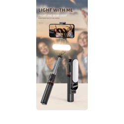L15 - selfie stick - foldable mini tripod - with fill light - Bluetooth - remote shutterSelfie sticks